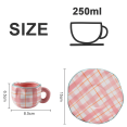 thumbnail image 2 of Taza de café de cerámica de 250 ml con juego de platillos, diseño irregular único de taza creativa linda para oficina y hogar MFZFUKR BST3028631-3, 2 of 5