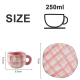 thumbnail image 2 of Taza de café de cerámica de 250 ml con juego de platillo, taza creativa linda, diseño irregular único para oficina y hogar, 2 of 5