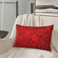 thumbnail image 5 of Uemuo Red Rose Print Throw Pillow Case – Cozy & Soft Cushion Cover, Hypoallergenic Pillow Case for Sleeping, Perfect for Women with Envelope Closure-20"x30", 5 of 6