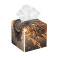 thumbnail image 1 of Balery Golden Horned White Dragon Porta Pañuelos de Cuero con Estampado – Funda Moderna Cuadrada para Caja de Pañuelos, Dispensador 5x5x5'', 1 of 7