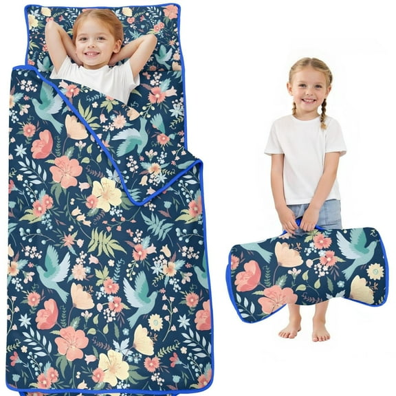 Pioneer Flower Floral Print Pattern Toddler Nap Mats for Kids Preschool,Sleeping Mat Bag or Kids,Toddler Sleeping Bag,Toddler Nap Mat or Daycare
