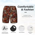 thumbnail image 2 of Kdxio Coffee Stamp Print Men's Swim Trunks with Compression Liner 7 Inch Inseam Quick Dry Swim Shorts, 2 of 5