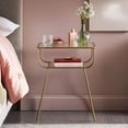 thumbnail image 5 of EKR Bedside Table Night Stands Side Table Tempered Glass Top for Bedrooms Living Room Mid Century Accent Metal Gold End Table Modern Living Furniture Home and Kitchen, 5 of 8