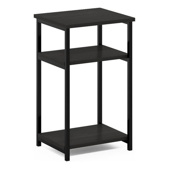 Pemberly Row 3-Tier Industrial Metal Frame End Table with Storage Espresso