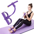 thumbnail image 6 of Resistance Bands 8 Tube Elastic Yoga Pedal Puller Multifunction Tension Rope Natural Latex Tension Rope Fitness Equipment,for Abdomen/Waist/Arm/Leg Stretching and Slimming Training Purple, 6 of 9