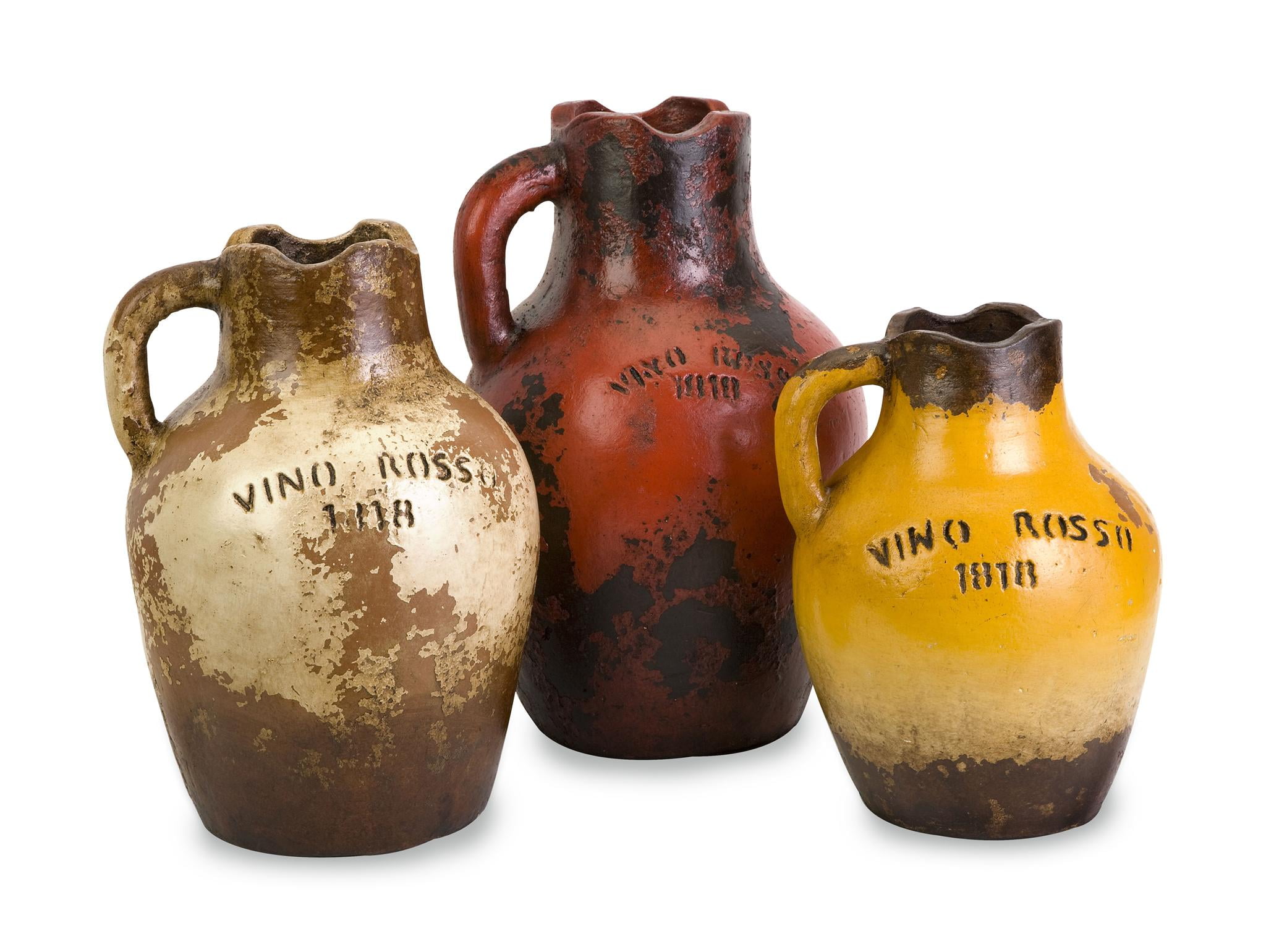 Vino Rosa Terracotta Vases with Handle Set of 3