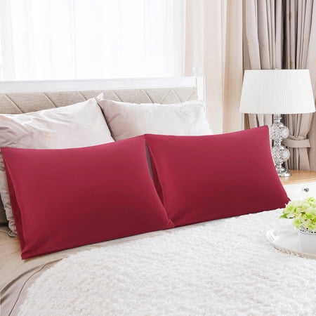 PiccoCasa Microfiber Pillowcases Set of 2 Pillowcases Standard Wine 20 x26