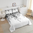 thumbnail image 4 of Erosebridal Eucalyptus Leaf Bedding Queen Comforter Set, Black Down Comforter, Spring Plant Decor, Ultra Soft 3 Pieces, 4 of 8