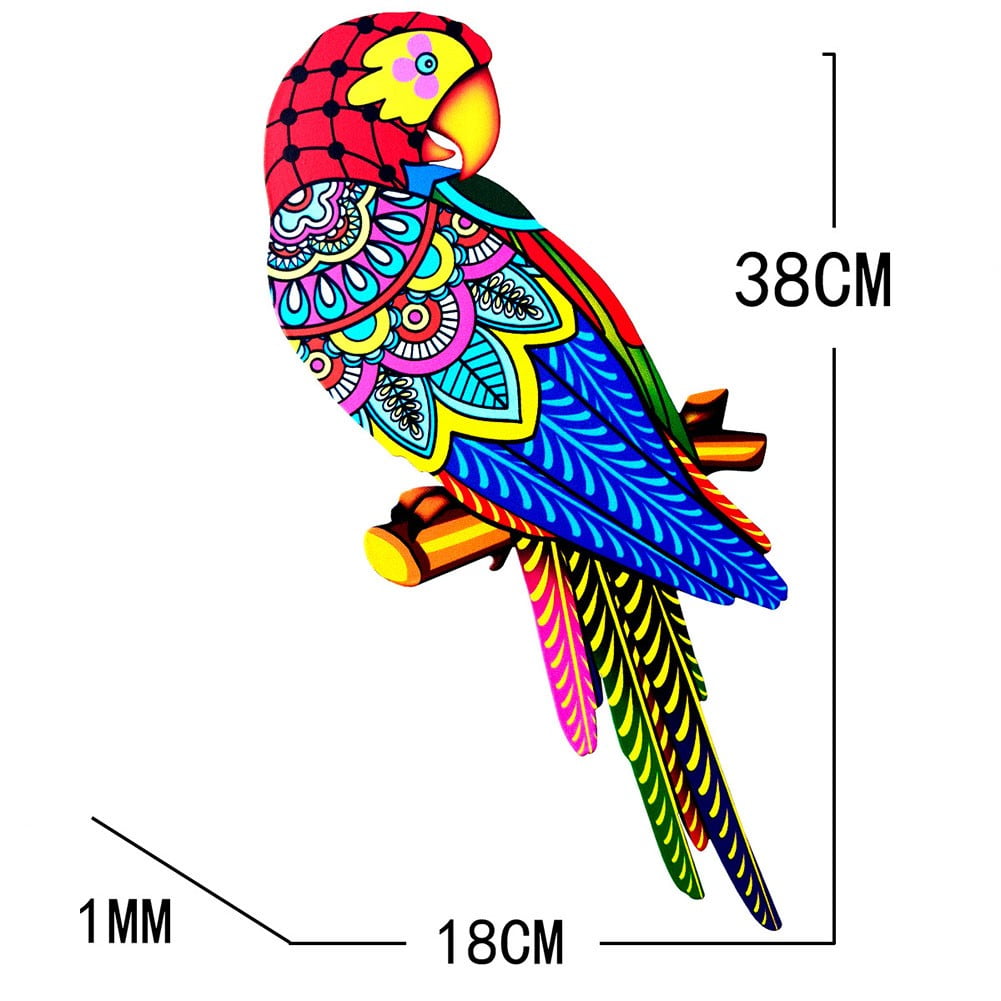 Metal Parrot Wall Decor, Vivid Colorful Bird Art Wall Hanging for