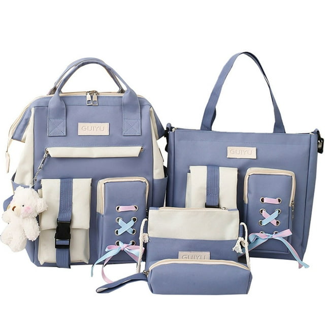 Girls School Bag Set Cute 5PCS Large Capacity Campus Backpack Elementary Bookbag