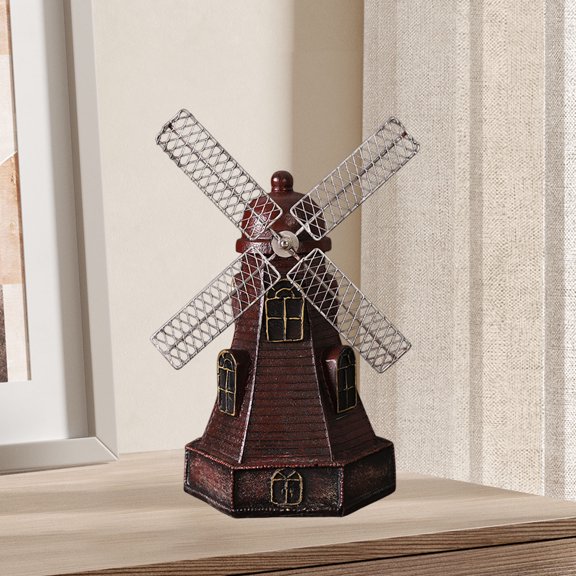 CxhicLuv Resin Windmill Christmas Ornament, Colorful Desk & Office Decorations, Happy Holiday Decorations for Living Room & Bookshelf, Cute Money Box Gift for Christmas Party Décor