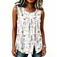 thumbnail image 6 of ClodeEU Women's Floral Print Sleeveless Tank Top, Round Neck Casual Flowy Blouse a-Multicolor,Women's Plus L, 6 of 6