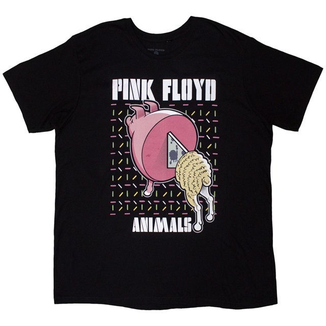Pink Floyd Adult Animals Cartoons Back Print T-Shirt
