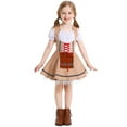 thumbnail image 1 of MIASHUI Robes Filles Ensemble Jupe Courte Performance Festival Européen pour Enfants - pour Fêtes Célébrations et Kaki,m, 1 of 9