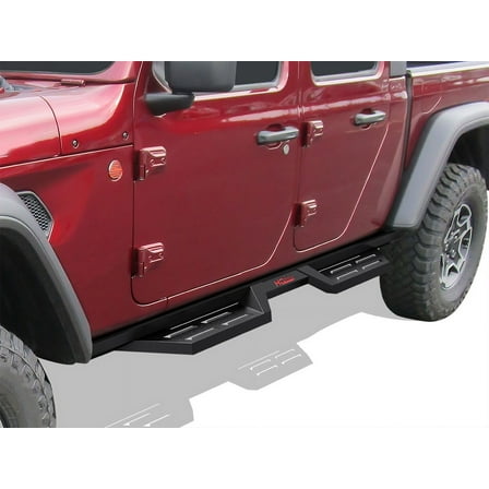 2020-2022 Jeep Gladiator Carbon Steel Black Finish Door 2 Door Drop Style Side Step Nerf Bar DS