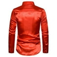 thumbnail image 2 of XIAONU Men's Sequin Satin Dress Shirt Slim Long Sleeve Collar Pullover Tunic Shiny Glamorous Party Eveningwear Top, 2 of 4