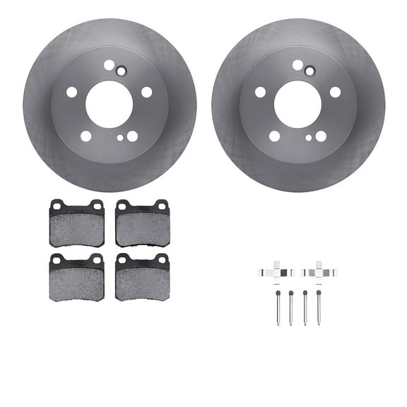 Dynamic Friction Company Rear Brake Rotors with 5000 Advanced Brake Pads includes Hardware 6512-63226