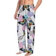 thumbnail image 3 of Mens Pajama Pants - Soft Sleep & Lounge Pants for Men, Bright Butterflies1 Cuteness Casual PJ Bottoms Pants with Pockets, 3 of 5
