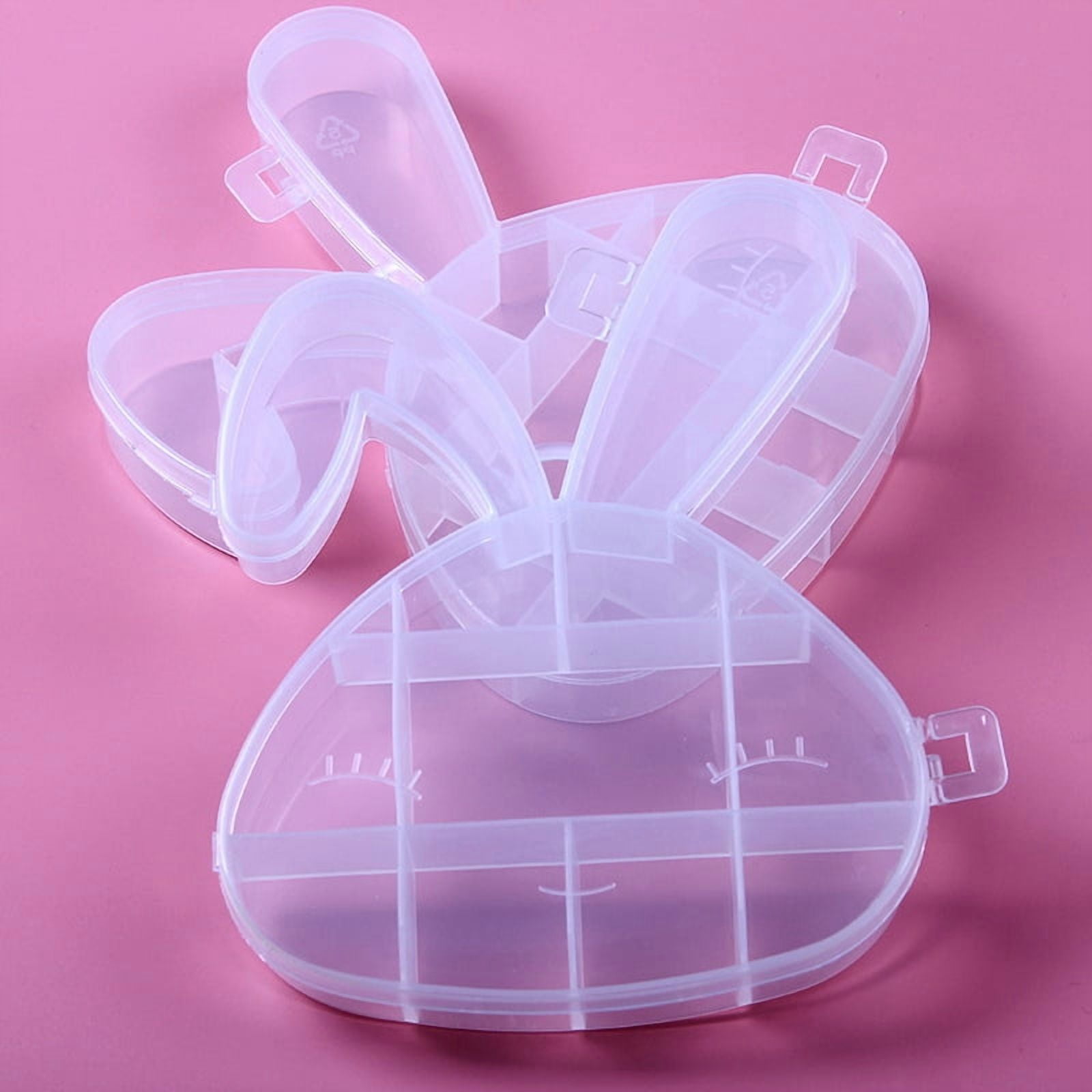 9 Grids Rabbit Shape Plastic Organizer boxes Storage Container for Beads Jewelry Nail Art Small Items Clear 13.1x16.7x2.6cm