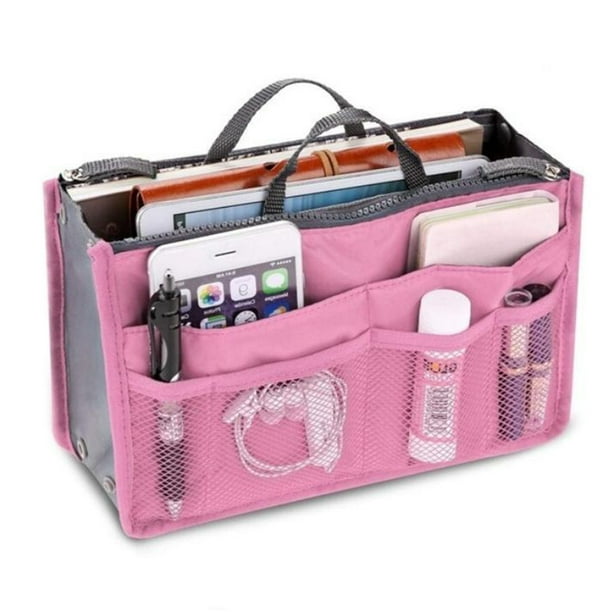 Bolso organizador de bolso cosmético de viaje con doble cremallera portátil multifunción para mujer