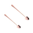 thumbnail image 2 of 2 cucharas de postre de acero inoxidable con forma de corazón, cucharas de café, vajilla para helado, cóctel y sopa (oro rosa grande y oro rosa mediano)., 2 of 6