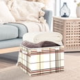 thumbnail image 3 of Yayeee Collapsible Cube Storage Bin with Lid Fabric Closet Decorative Basket with Handles, Cream Plaid, 3 of 7