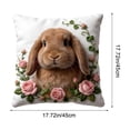 thumbnail image 3 of PONPRNGY Happy Easter Bunny Decorative Double-Sided Pattern Throw Pillow Covers 17 x 17 1Pc, Porch Patio Outdoor Pillowcase, Spring Rose Flowers Cushion Case Home Decor, 3 of 6