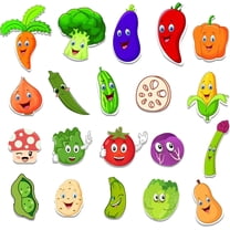 Vegetables Thick Gel Clings Decals for Kids Early Education, 20Pcs Reusable Cute Vegetables Gel Stickers for Refrigerator Decorations