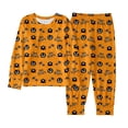 thumbnail image 4 of Pajama Set for Girls Kids Halloween Pajamas Pumpkin Print Long Sleeve Crewneck Sleepwear Fall Kids Girl Pajamas Size 7-8 Years, 4 of 5