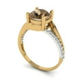 thumbnail image 2 of Solitaire with Accents Engagement Ring for Women - 1.71ct Simulated Champagne Diamond in 18K White/Yellow Gold Promise Ring, 2 of 6