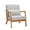 Beige, variant on HSUNNS Mid-Century Accent Chair, Modern Ergonomic Design Armchair with Pillow Upholstered and Solid Wood Frame, Reading Armchair for Bedroom, Reception Room and Living Room, Beige