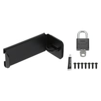 Uxcell 90 Degree Hasp Latch, 3 Inch Alloy Steel Right Angle Padlock Clasp Door Hasp Latch Lock with Screws Padlock for Push Sliding Barn Shed Door Cabinet Closet, Black