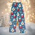 thumbnail image 2 of Women's Christmas Printed Plush Pants, Full Length Long Trousers for Winter Casual Wear, Soft and Warm Fleece Material with Festive Design for Women,Blue,XS, 2 of 4