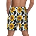 thumbnail image 4 of Uemuo Cute Cow Print Sunflower B Pattern Mens Swim Trunks Quick Dry Board Shorts with Mesh Lining, Stretch Beach Shorts Quick Dry No-Chafing Board Shorts-Large, 4 of 9