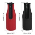 thumbnail image 2 of Uxcell 330ml to 350ml Neoprene Cooler Insulator Covers Beer Bottle Sleeves Black Red, 2 of 6