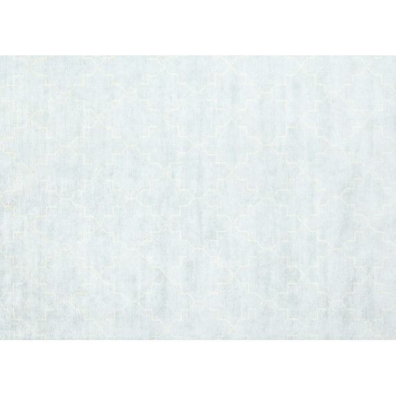 Ahgly Company Indoor Rectangle Contemporary Water Blue Solid Area Rugs, 8' x 12'