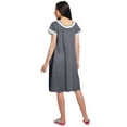 thumbnail image 4 of Moomaya Printed Short Sleeve Knee Length Nightdress Round Neck Sleepwear Gown, 4 of 5