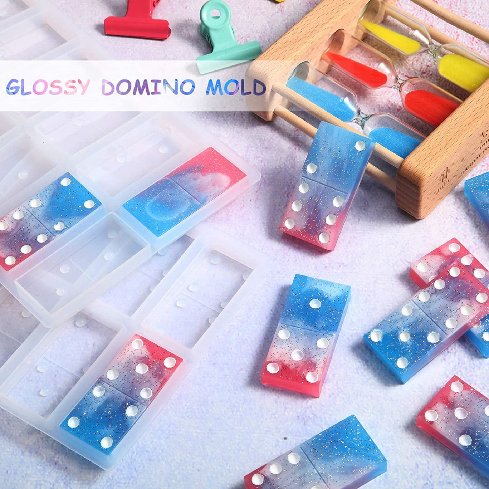 1pc Domino Molds For Resin Casting, Resin Domino Silicone Molds Set 28  Cavities Standard Size, Silicone Dominos Molds For Epoxy Resin, Epoxy Resin  Mol