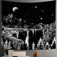 thumbnail image 4 of Tapiz de noche estrellada, tapiz de montaña, tapiz de luna y estrellas, tapiz blanco y negro para dormitorio, sala de estar, 200x150CM, 4 of 5