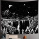 thumbnail image 3 of Tapiz de noche estrellada, tapiz de montaña, tapiz de luna y estrellas, tapiz de pared en blanco y negro para dormitorio, sala de estar, dormitorio, decoración de 59 x 51 pulgadas, 3 of 5