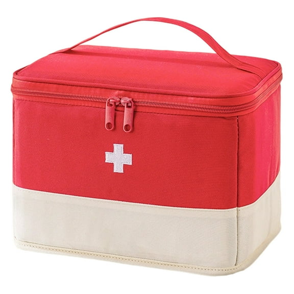 Empty First Aid Bag - Red Medical Trauma Emergency Storage Organizer for First Responder Kits, Car, Travel, Home, Office & Outdoor Use, Compact Medicine Pouch