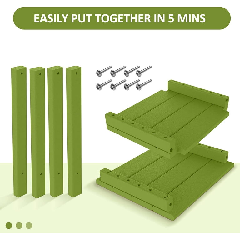 Nalone Adirondack Table d'appoint d'extérieur de 41,9 cm, plastique PEHD, petite pour terrasse (vert citron