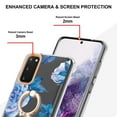 thumbnail image 3 of Allytech Floral Design Series Slim Shell Ring Holder Kickstand Shockproof Soft TPU Back Cover Cell Phone Case for Samsung Galaxy S20 Plus,Blue Flower, 3 of 4