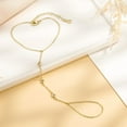 thumbnail image 5 of Turandoss Hand Chain Bracelets for Women Dainty 14K Gold Plated Cubic Zircon Finger Rings Bracelets Hand Chain Personalized Bracelet for Women Summer Jewelry Accessories Gifts Mothers Day, 5 of 8