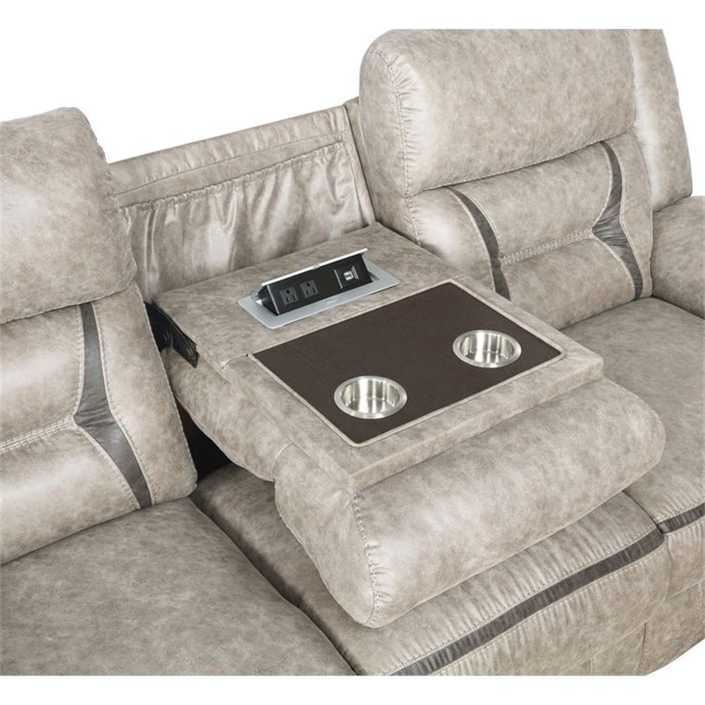Pemberly Row 2-piece Faux Leather Upholstered Motion Living Room Set Beige