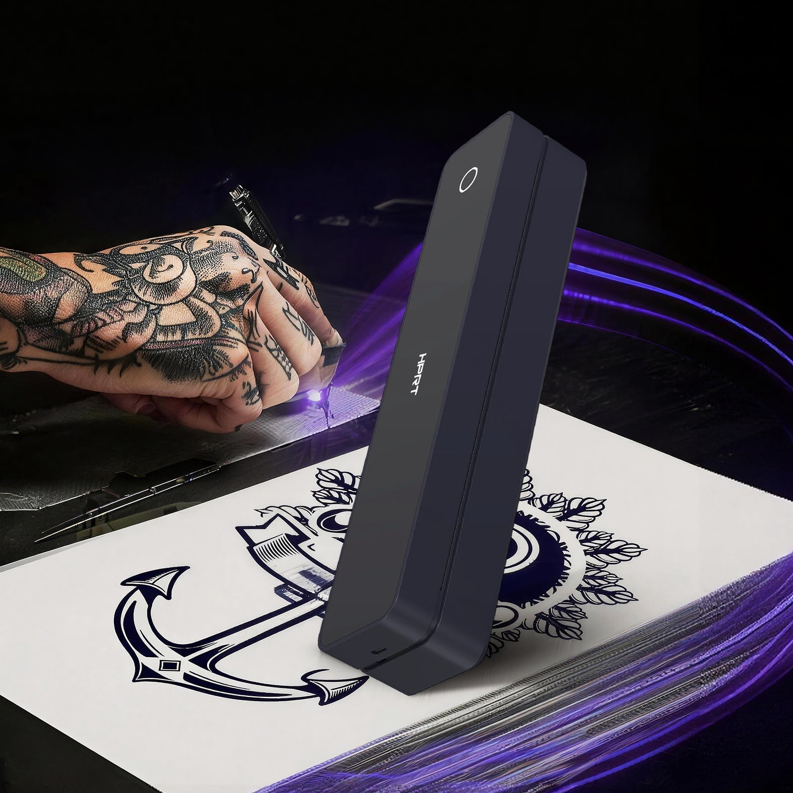 Shieny Tattoo Stencil Printer with 10pcs Transfer Paper, Thermal Printer ,107mm/210mm/216mm/ US Letter Thermal Paper for Tattoo Artists & Beginners, Compatible with Phone/Tablet/PC