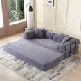 thumbnail image 3 of Miniyam 78 W x 35.4 L x 26.7 H Convertible Sleeper Sofa 2 in 1 Sleeper Sofa Couch Bed with Fixed-Shape Frame 3 Seat Folding Sofa Bed, Gray, 3 of 9