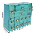 thumbnail image 5 of Vintage Blue Storage Cabinet with 14 Drawers – Wood and Iron Organizer for Home, Office, Kitchen & Craft Supplies No Assembly Required, Elegant and Durable Design, 5 of 15