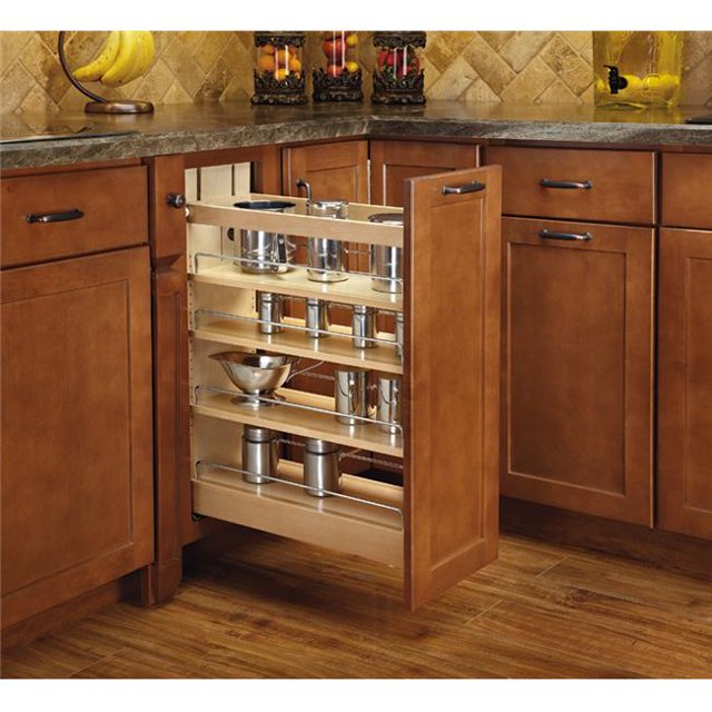 Rev A Shelf RS448.BCSC.9C Base Blum Soft Close Slides Frameless Pullout Base with Shelves, 9 in. - Maple