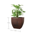 thumbnail image 5 of Ecobo 11.8’’ Tall Eco-Friendly Pot Square Planter - Capri Indoor/Outdoor Planter for Flowers & Plants - Contemporary All-Weather Design – Brown, 5 of 6